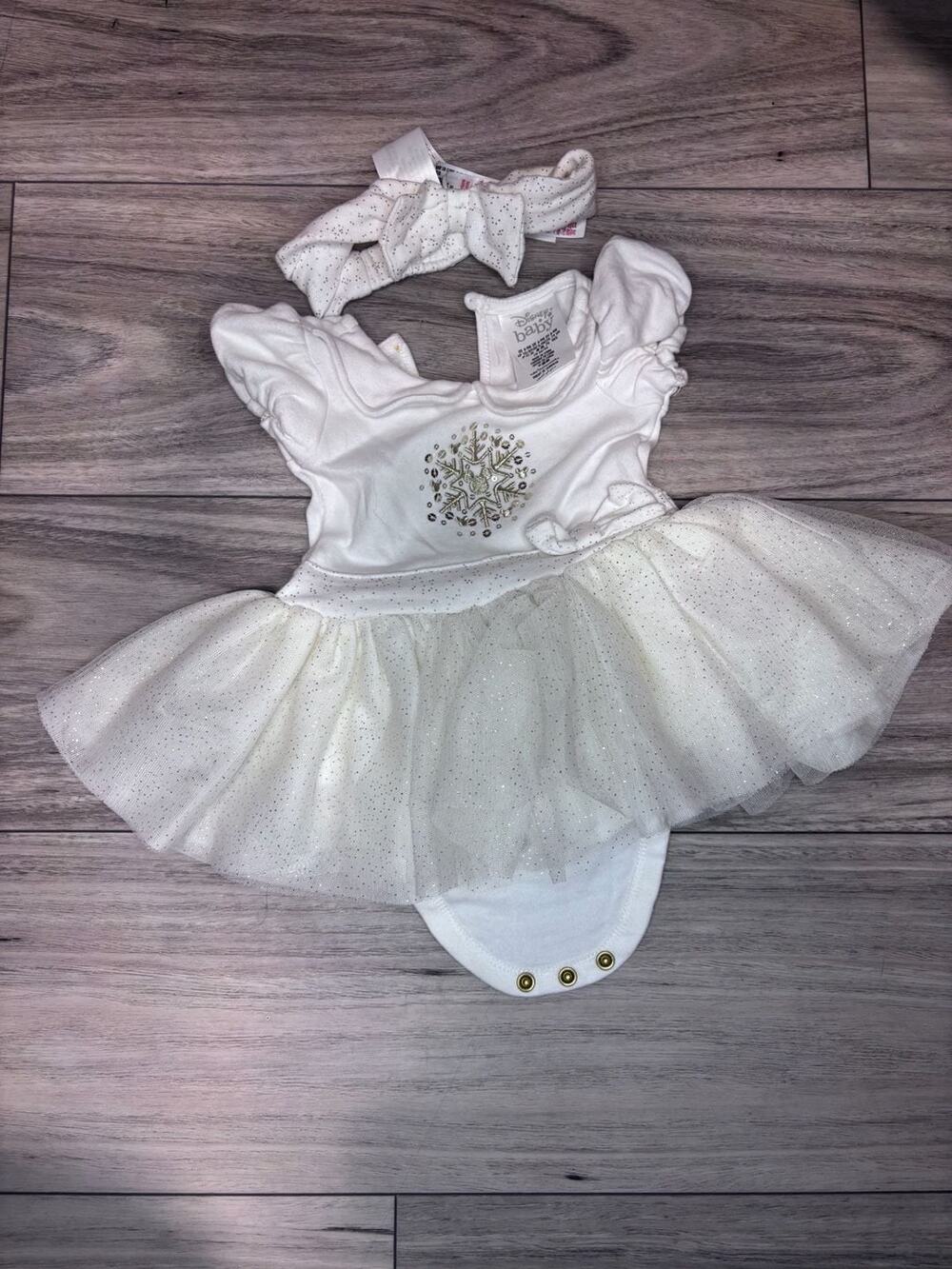 Disney Baby Christmas Minnie Mouse Tutu Dress-2 Piece Set Cream Mix 3-6 mos BNWT